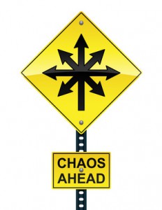 Chaos ahead sign