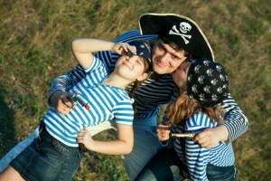 happy pirate family