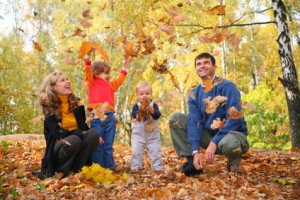 Family in autumn park