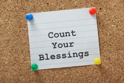 Count Your Blessings on a cork notice board